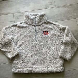 Cincinnati Bengals NFL APPAREL SHERPA PULL OVER JACKET Womens Medium